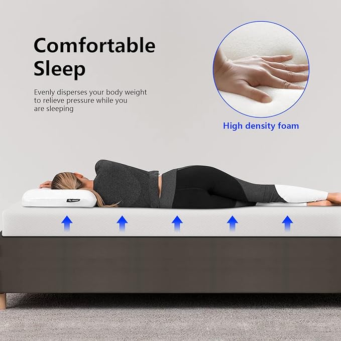 PayLessHere Queen Size Mattress,6 Inch Gel Memory Foam Mattress in a Box,Medium-Firm,Pressure Relief&Temperature Regulation,CertiPUR-US Certified,White