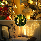 LYHOPE Battery Christmas Lights, 2Pack Total 66ft 200 LED Christmas Lights Waterproof 8 Modes Battery Operated String Light for Outdoor & Indoor, Xmas Tree, Wreaths, Holiday Decoration (Warm White)