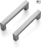 Ravinte 60 Pack 3-3/4 Inch Square Cabinet Handles Satin Nickel Pulls Brushed Nickel Drawer Pulls Kitchen Cupboard Hardware for Cabinets Cupboard Drawer Handles