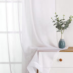 OWENIE White Sheer Curtains 108" inches Length 2 Panels Set, Sheer Curtains Rod Pocket Voile Drapes for Living Room, Airy Soft-Touching Drapes, 2 PCS Panels, Each 42" W x 108" L