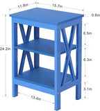 VECELO Modern Nightstands X-Design Side End Table Night Stand with Storage Shelf for Bedroom,Living Room,