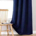 ChrisDowa 100% Blackout Curtains 78 inch Long for Bedroom with Black Liner, 2 Thick Layers Total Blackout Thermal Insulated Grommet Window Curtains 2 Panels Set (Navy Blue, 42 x 78 Inch)