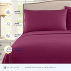 California King Sheet Sets - Breathable Luxury Sheets with Full Elastic & Secure Corner Straps Built In - 1800 Supreme Collection Cal King Deep Pocket Bedding Set, Sheet Set, California King, Berry