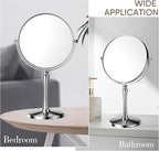 Nicesail 8” Desk Vanity Mirror, Personal Makeup Mirror Double-Sided with 1X/10X Magnification Magnified Mirror, Makeup Mirror for Home Hotel Desktop, Small Vanity Mirror, Chrome 10X