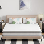 PayLessHere | 10 Inch King Mattress | Medium Firm Hybrid Mattress | White | with High-Density Foam and Breathable Cover | Pocket Spring Design, Pressure Relief | Bed in a Box, CertiPUR-US Certified