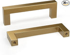 goldenwarm 30 Pack Champagne Bronze Cabinet Pulls Gold Cabinet Handles 3 Inch Champagne Drawer Pulls Brushed Bronze Cabinet Pulls Handles Kitchen Cabinet Hardware Square Gold Pulls for Cabinet Drawer