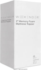 WEEKENDER 2 Inch Memory Foam Mattress Topper - California King,White
