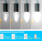BRIMAX F15 8W LED Light Bulbs, Daylight White 5000K,75W - 80W Incandescent Equivalent,Dimmable,E26 Medium Base,Flame Wrinkle Glass,4 Pack