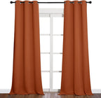 NICETOWN Halloween Room Darkening Drapes for Nursery - Light Blocking Curtain Panels for Bedroom Girl Room, Soft Fabric Window Treatment (Burnt Orange, 42 inches Width by 90 inches Length, 1 Pair)