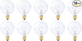 Simba Lighting Small Globe G16.5 Round Bulb 40W E12 Candelabra Base (10 Pack) for Chandelier, Ceiling Fan Light, Decorative Vanity Lights, Wall Sconce, Clear Glass 110V 120V, 2700K Warm White Dimmable