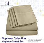 Twin XL Size Bed Sheets - 4 Piece 1500 Supreme Collection Fine Brushed Microfiber Deep Pocket Twin X-Large Sheet Set Bedding - 1 EXTRA PILLOW CASES, GREAT VALUE, Twin XL, Sage