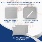 DREAMCARE Sheet Set, 4pcs Twin XL - Extra Deep, Cooling Microfiber, Luxury Hotel Bed Sheets with Side Pocket, L. Gray