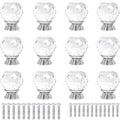 12 Pcs 30mm Round Shape Crystal Glass Cabinet Knobs with Screws Drawer Knob Pull Handle Used for Kitchen, Dresser, Door, Cupboard(Clear)