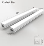 Under Cabinet Lighting Plug in, 12 Inch 2 Pcs, Linkable AC120V 3CCT 3000K/4000K/5000K Ultra Slim, LED Under Cabinet Lights for Counter Light, Kitchen, Shelf, Sink, Workshop, Desk, White