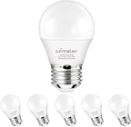 comzler Small Light Bulb 6 Watts Warm White Light 2700K, 60 Watts Globe Light Bulb Equivalent, E26 Standard Screw Base A15/G45 Shape LED Appliance Bulb Refrigerator 6-Pack
