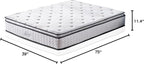 Twin Mattress 11.4 Inch Memory Foam Innerspring Independently Encased Coil Hybrid Mattress - Pillow Top Mattress in a Bag