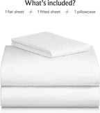 LuxClub 3 PC Sheet Bed Sheets Deep Pockets Wrinkle Free Kids Fitted Sheets Machine Washable Hotel Bedding Silky Soft - White Twin