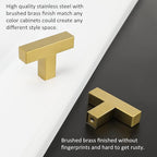 LONTAN 100 Pack Dresser Knobs Brushed Brass Kitchen Cabinet knobs Square Gold Cabinet Door Hardware for Bathroom Closet Cupboard