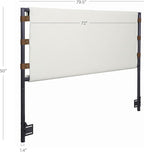 Nathan James Aspen Metal Boucle Fabric Wrapped Headboard, King, White/Gunmetal