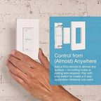 Lutron Caseta Smart Switch 3-Way Kit, with Pico Remote, Wallplate, Wall Bracket for LED Lights and Fans, 5 Amp, Neutral Required, P-PKG1WS-WH