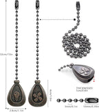 Bronze Ceiling Fan Pull Chain Set, Decorative Fan Pull Chain Pendant Extension, 12 Inches Lighting & Fan Beaded Ball Pull Chain Extender with Connector (4 Pack)