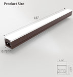 Under Cabinet Lighting Plug in, 16 Inch 1 Pc, Linkable AC120V 3CCT 3000K/4000K/5000K Ultra Slim, LED Under Cabinet Lights for Counter Light, Kitchen, Shelf, Sink, Workshop, Desk, Bronze