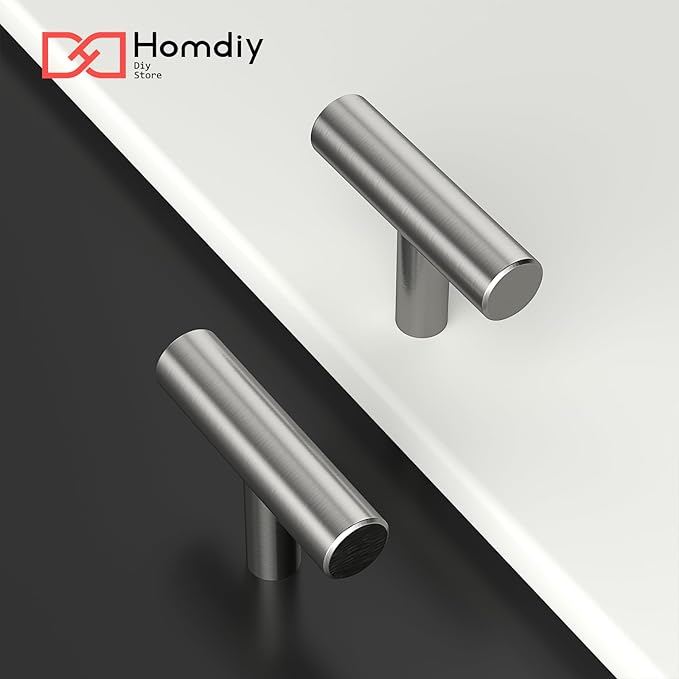homdiy 500Pack Cabinet Knobs Brushed Nickel Drawer Knobs - 2in Overall Cabinet Door Knobs Single Hole Knobs Modern Cabinet Hardware for Kitchen Cabinets, Dresser Drawers