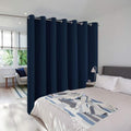 NICETOWN Large Room Separating Divider, Room Divider Curtain Screen Partition, Function Thermal Blackout Noise Reducing Curtain, Sliding Door Insulated Curtain for Patio, Navy, 12.5ft Wide x 9ft Long