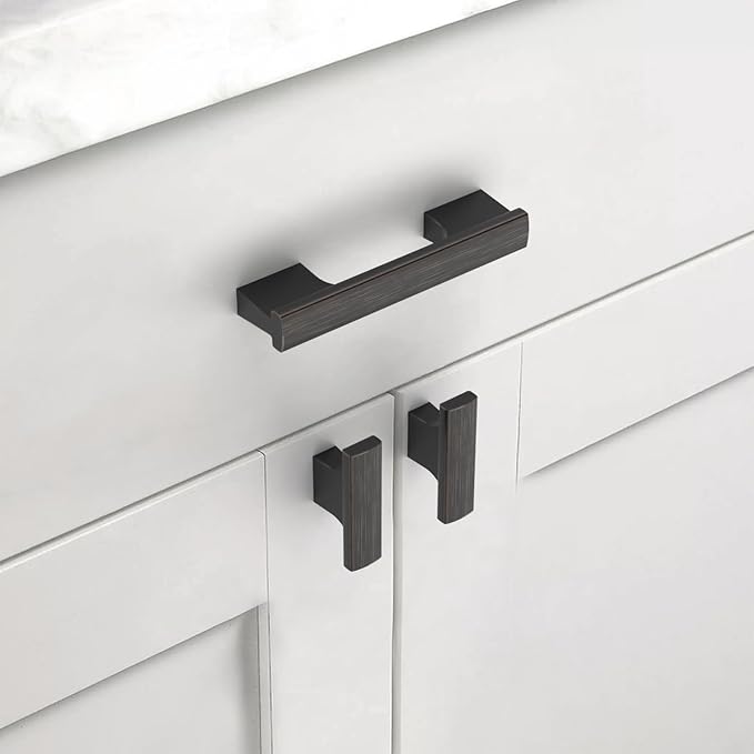 Asidrama 10 Pack 3 Inch(76mm) Oil Rubbed Bronze Kitchen Cabinet Handles, Cabinet Pulls Kitchen Cabinet Hardware for Cupboard Drawer Pulls