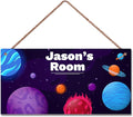 Personalized Sign Stars Sign Solar System Art Décor For Kids Room Custom Name Nursery Door Wall Decor, Outer Space Theme Art Plate For Boys Room Baby Girls Bedroom