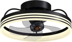 Ceiling Fans with Lights, 360° Rotating Ceiling Fan with Lights and Remote, 6 Wind Speeds Smart Low Profile Ceiling Fan for Bedroom, Kids Room and Living Room 20"
