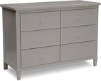 Delta Children Haven 6 Drawer Dresser with Interlocking Drawers - Greenguard Gold Certified, Grey