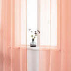 DUALIFE Light Coral Curtains 72 Inches Long for Living Room Set of 2 Panels Grommet Transparent Coral Sheer Curtains for Bedroom Decor Dining Area Decorations 52x72 Inch Length