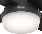 Hunter Fan Company, 52388, 52 inch Dempsey Matte Black Ceiling Fan with LED Light Kit and Handheld Remote