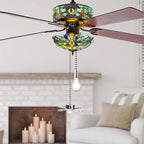 Ceiling Fan Chain Set - 2 Pcs Fan Pull Chains with 13.6 Inch Cord for Switch and Light
