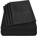 Twin Size Bed Sheets - 4 Piece 1500 Supreme Collection Fine Brushed Microfiber Deep Pocket Twin Sheet Set Bedding - 1 EXTRA PILLOW CASES, GREAT VALUE, Twin, Black