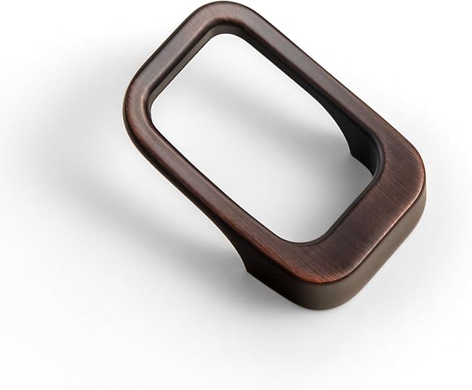 Goo-Ki Oil Rubbered Bronze Cabinet pulls with 0.6''(16mm) Hole Center,Modern Zinc Alloy Finger Pulls for Drawer,Wardrobe,Cupboard,6 Pack