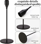 Matte Black Candle Holders Black Candlestick Holders Metal Candle Holder for Wedding, Dinning, Party, Fits 3/4 inch Thick Candle&Led Candles (Set of 6 Pcs)
