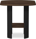 Furinno SIMPLE DESIGN Side Table, 2-Tier End Table, Open Shelves Night Stand, Bedside Table, for Living Room, Bedroom, Columbia Walnut