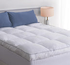 Marine Moon Extra Thick Cooling Plush Pillow Top Mattress Bed Topper, Fluffy Soft Mattress Pad, Hotel Quality Down Alternative Pillow Topper for Full Size Bed with Deep Pocket