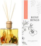 Rosy Rings Essence of Summer Botanical Reed Diffuser 13oz – Lasts 6-12 Months Floral Aromatherapy Notes of Hyacinth, Honeysuckle, Rose Home Fragrance Summer Decor Housewarming Wedding Gifts