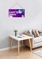 Personalized Signs Stars Sign Wall Art Decoration Exquisite Decorative Signs Custom Name for Kids Room Door Wall Decor Outer Space Themed Nursery Decor For Boys Room