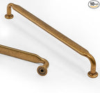 Asidrama 10 Pack 10 Inch(254mm) Antique Brass Kitchen Cabinet Handles, Cabinet Pulls Vintage Retro Kitchen Cabinet Hardware for Cupboard Drawer Pulls