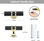 20 Pack Black&Gold Cabinet Knobs - Kitchen Cabinet Knobs Closet Pulls for Kitchen Closet Drawer Stainless Steel Dresser Hardware 2in Length Single Hole
