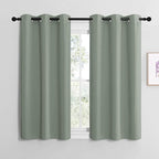 NICETOWN Greyish Green Room Darkening Curtains for Kitchen, Window Treatment Thermal Insulated Solid Grommet Room Darkening Curtains/Drapes for Bedroom (Set of 2, 42 inches Wide by 48 inches Long)