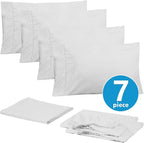 Sweet Home Collection 6 Piece 1500 Supreme Collection Brushed Microfiber Deep Pocket Sheet Set-2 Extra Pillow Cases, Great Value, Split King, White