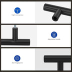 LONTAN 25 Pack Black Knobs for Cabinets and Drawers Kitchen Cabinet Knobs for Dresser Bathroom Modern T Bar Furniture Black Hardware,Stainless Steel
