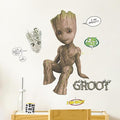 Wall Palz Marvel Guardians of The Galaxy Baby Groot Wall Decal - Peel and Stick Wall Stickers with 3D Augmented Reality Interaction - 21" Groot Stickers - Marvel Room Decor