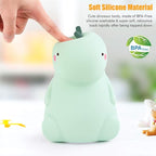 VSATEN Dinosaur Night Light for Kids, Cute Color Changing Silicone Baby Night Light with Touch Sensor, Portable Rechargeable LED Bedside Nursery Lamp for Toddler's Room, Gifts for Boys Girls, Green