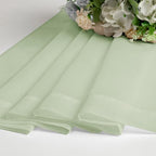 OVZME Light Green Sheer Curtains 54 Inches Long 2 Panels - Soft Light Filtering Window Sheer Panels for Living Room/Bedroom, Top Dual Rod Pocket, 1 Pair, Each 42Wx54L Inches